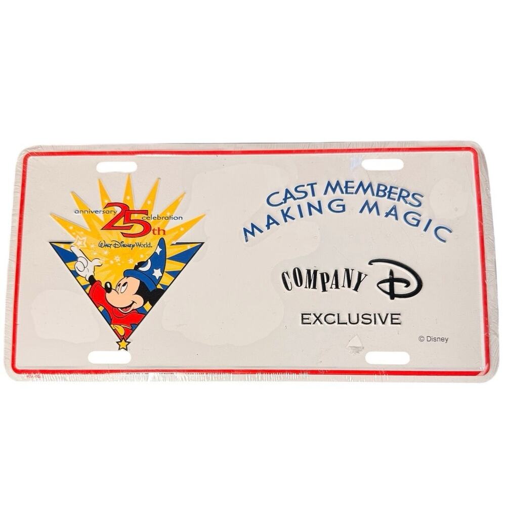 Disney World Cast Member Exclusive 25th Anniversary Company D License Plate VTG
